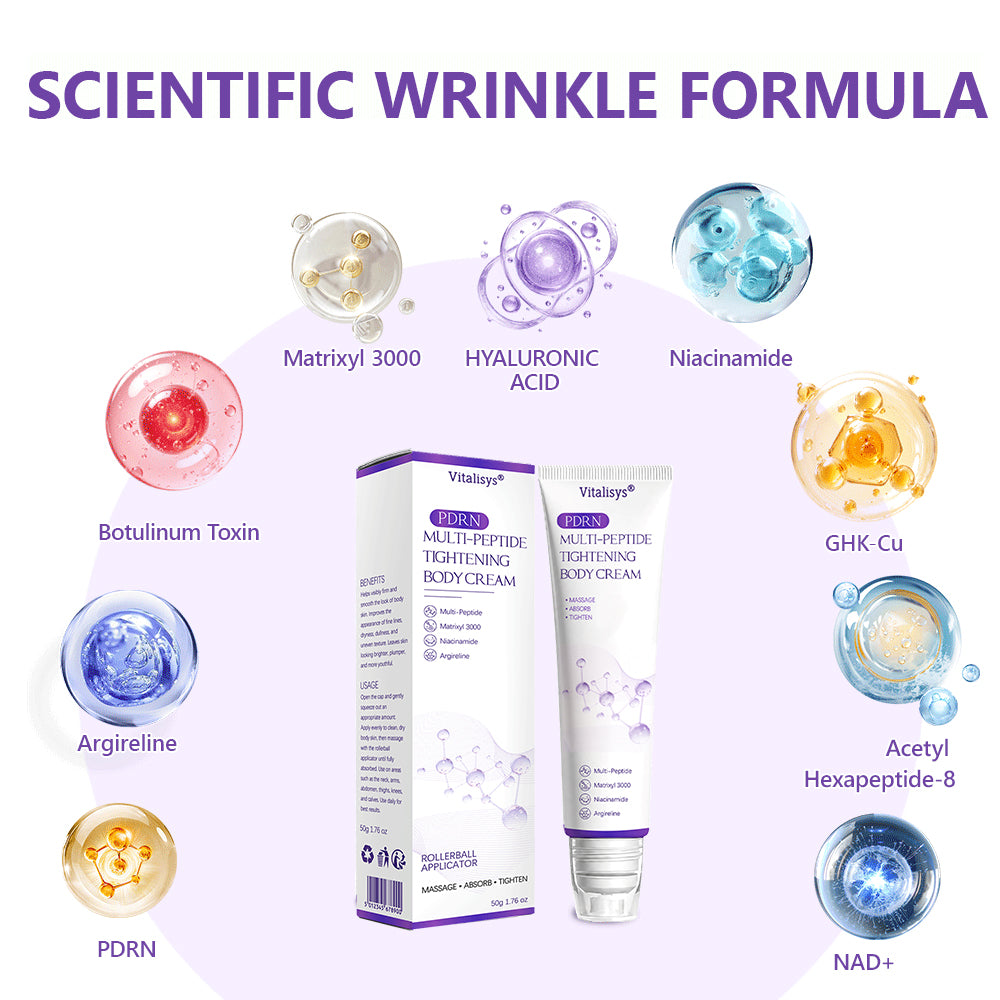 Vitalisys®❤️PDRN Multi-Peptide Massaging Body Roller Cream- Anti-aging, Hydrating, Skin Firming & Lifting, Skin Repair, Even Tone, Acne and Dark Spot Treatment, Wart and Mole Removal, and Psoriasis Relief