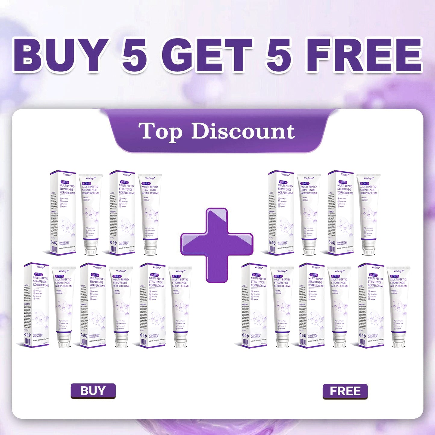 Vitalisys®❤️PDRN Multi-Peptide Massaging Body Roller Cream- Anti-aging, Hydrating, Skin Firming & Lifting, Skin Repair, Even Tone, Acne and Dark Spot Treatment, Wart and Mole Removal, and Psoriasis Relief