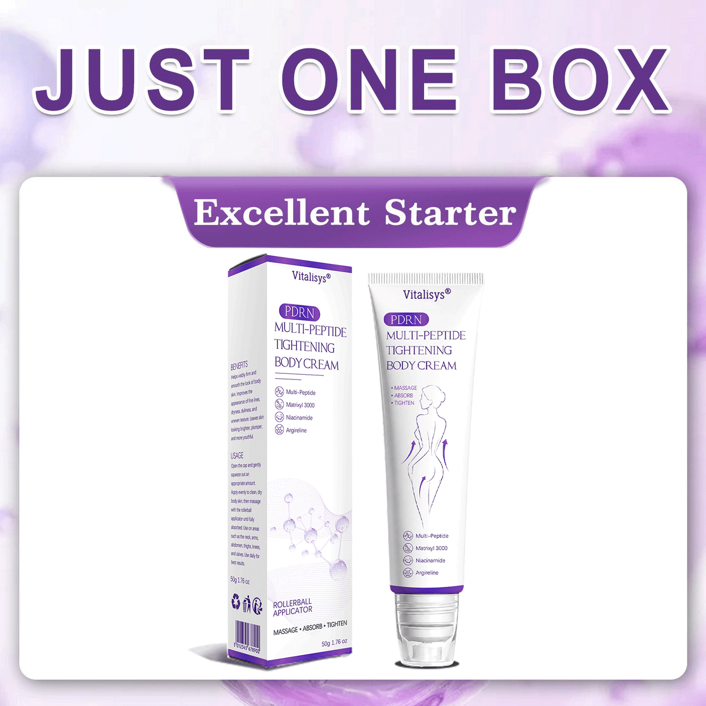 30% OFF✨✨ Vitalisys® PDRN Multi-Peptide Massaging Body Roller Cream- Anti-aging, Hydrating, Skin Firming & Lifting, Skin Repair, Even Tone, Acne and Dark Spot Treatment, Wart and Mole Removal, and Psoriasis Relief
